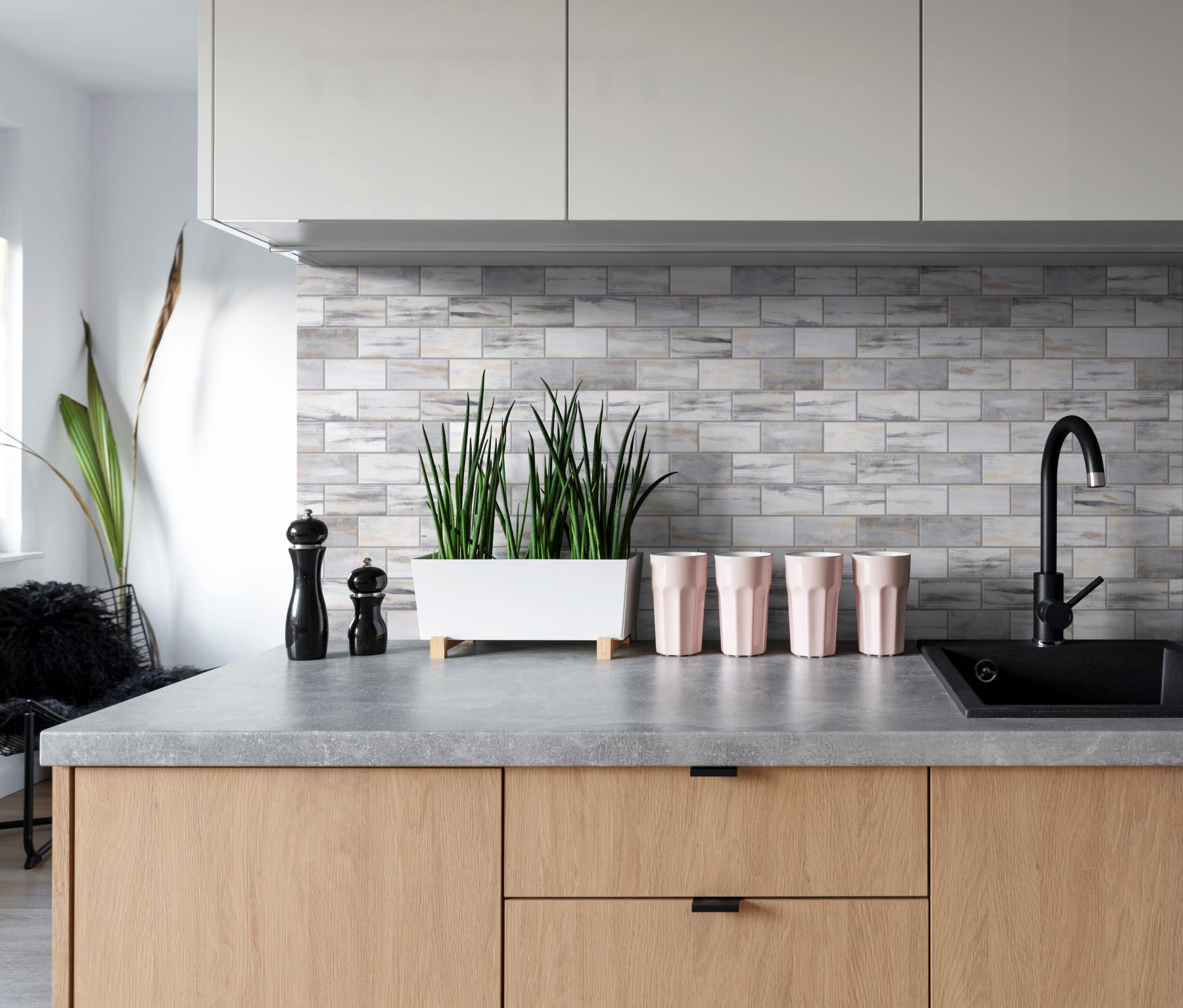 2"x4" Glazed Ceramic Grey Beige Mix Rough Surface Mosaic | Demolive