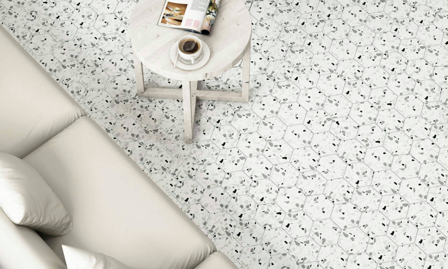 Altea 5.5X6.3” White Hexagon | Demolive