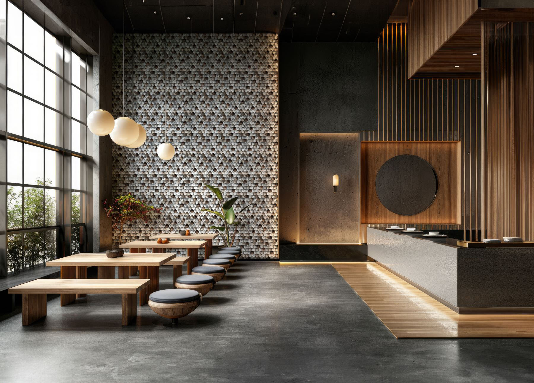 Aluminum Hexagon Silver Brown Mosaic | Demolive
