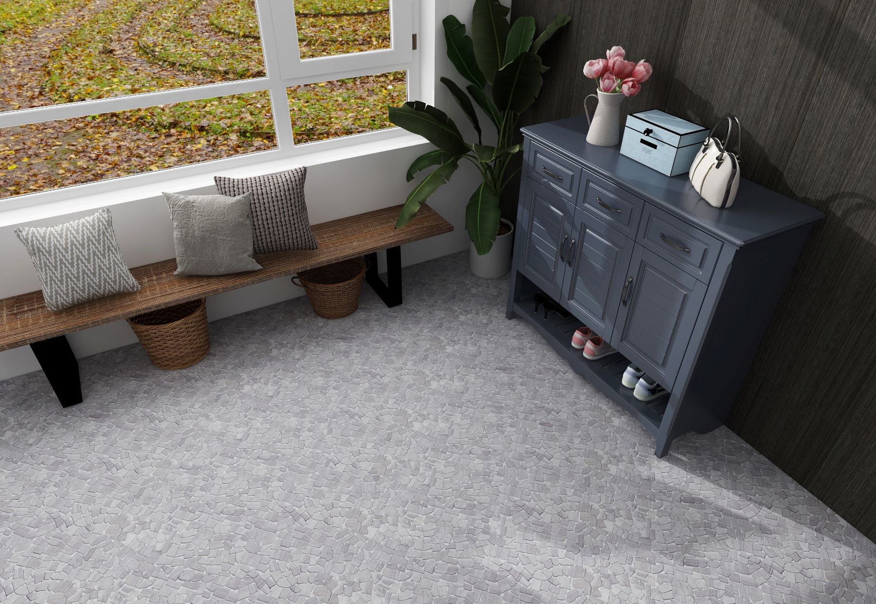 Beige Limestone Matte Mini Opus Interlocking  | Demolive