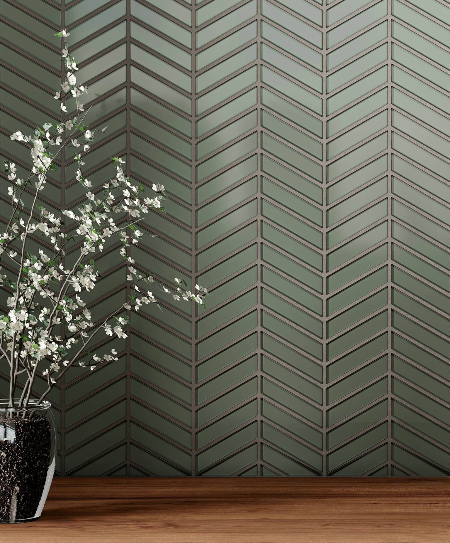 Bliss Element Smoke Chevron Mosaic | Demolive