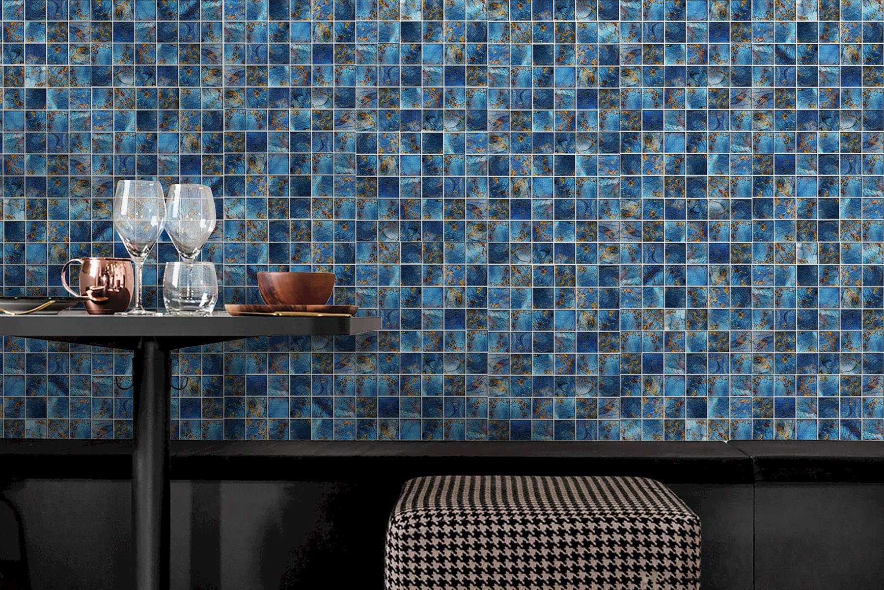 Blue Aluminum 2"x2" Mix Mosaic | Demolive