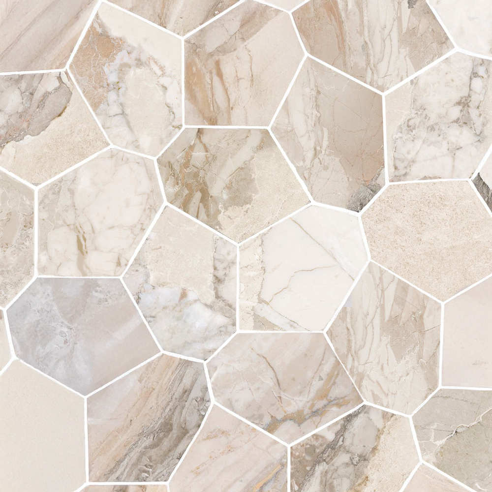 Dynasty Almond Polished/Matte 11X12 Eggs Mosaic