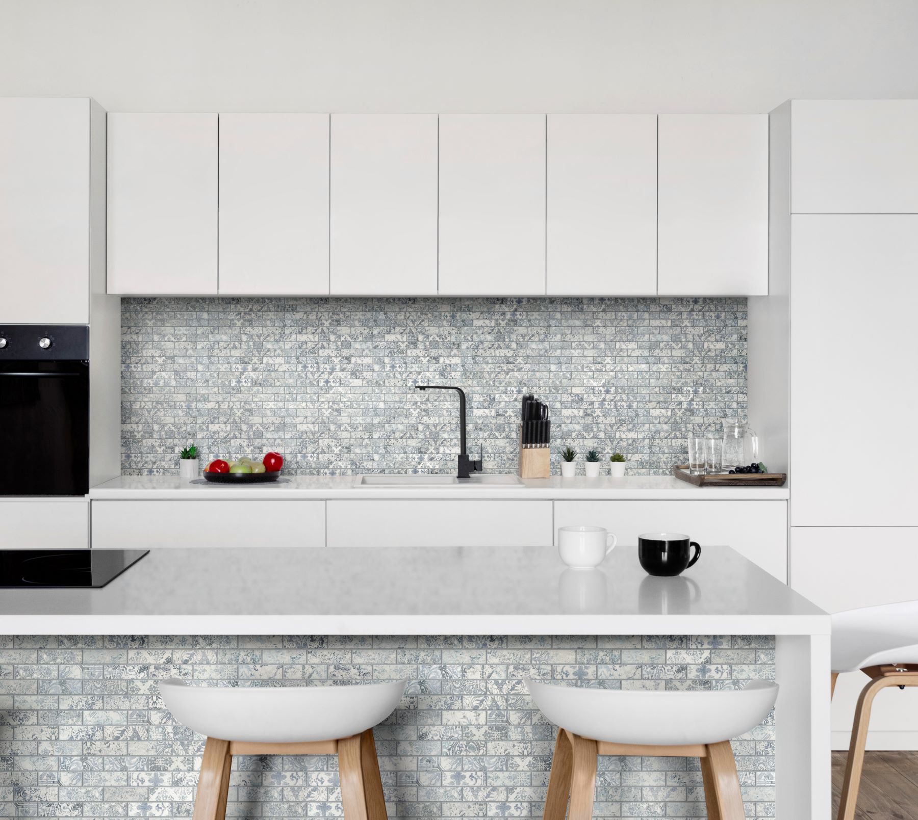 Grey Mix Pattern Deco Brick Matte Glazed Porcelain 1 | Demolive