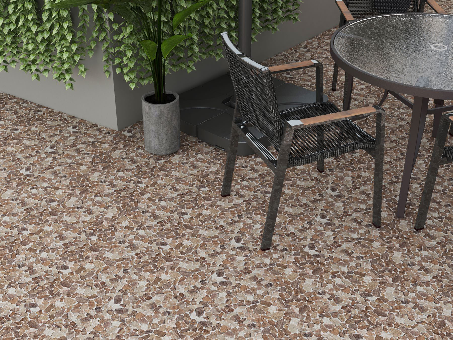 Mini Opus Matte Beige Brown Marble Stone Interlocking  | Demolive