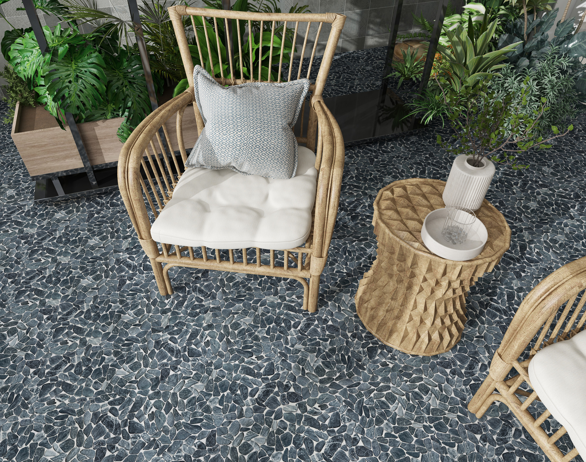 Mini Opus Matte Grey Mix Marble Stone Interlocking | Demolive