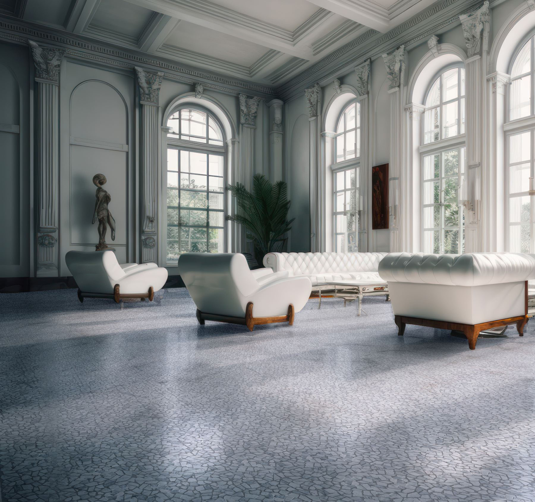 Mini Opus Matte White Grey Marble Stone Interlocking 2 | Demolive