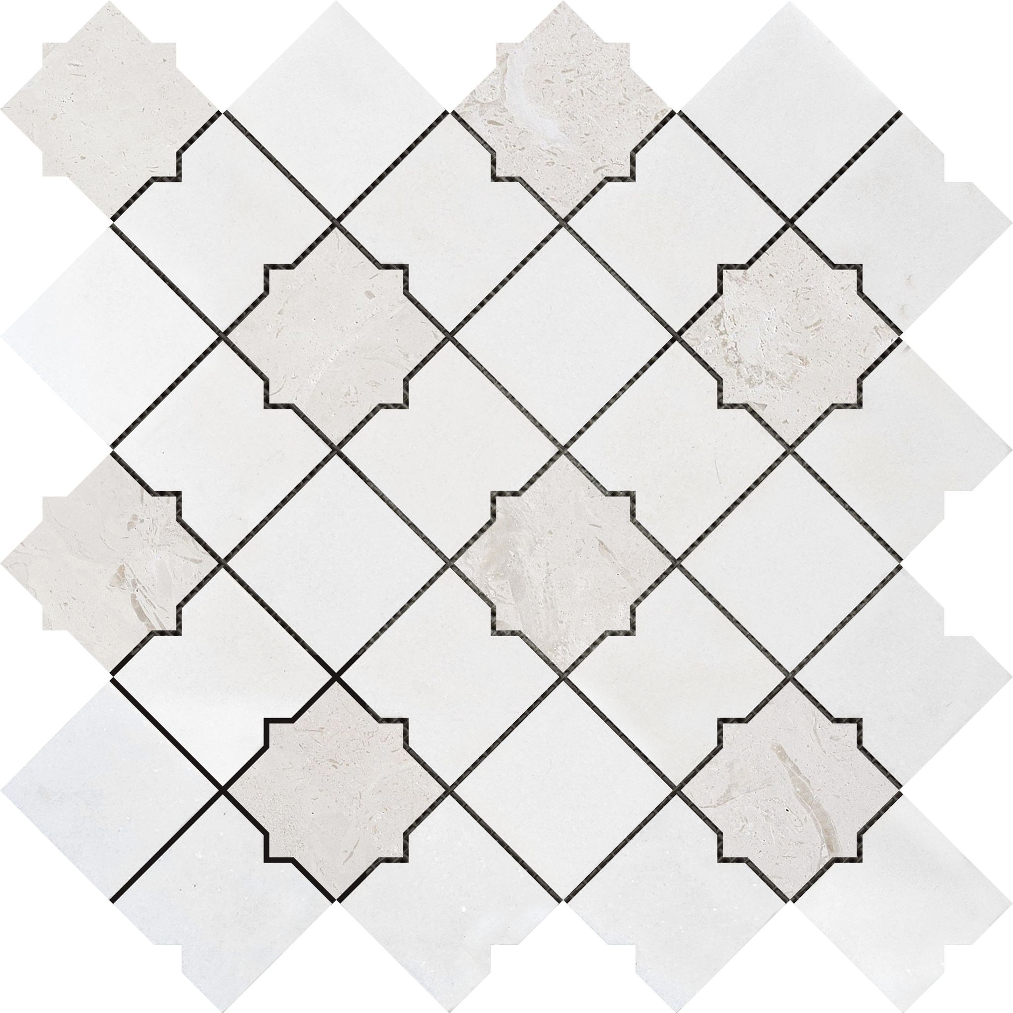 Star & Square White & Beige Mix Marble
