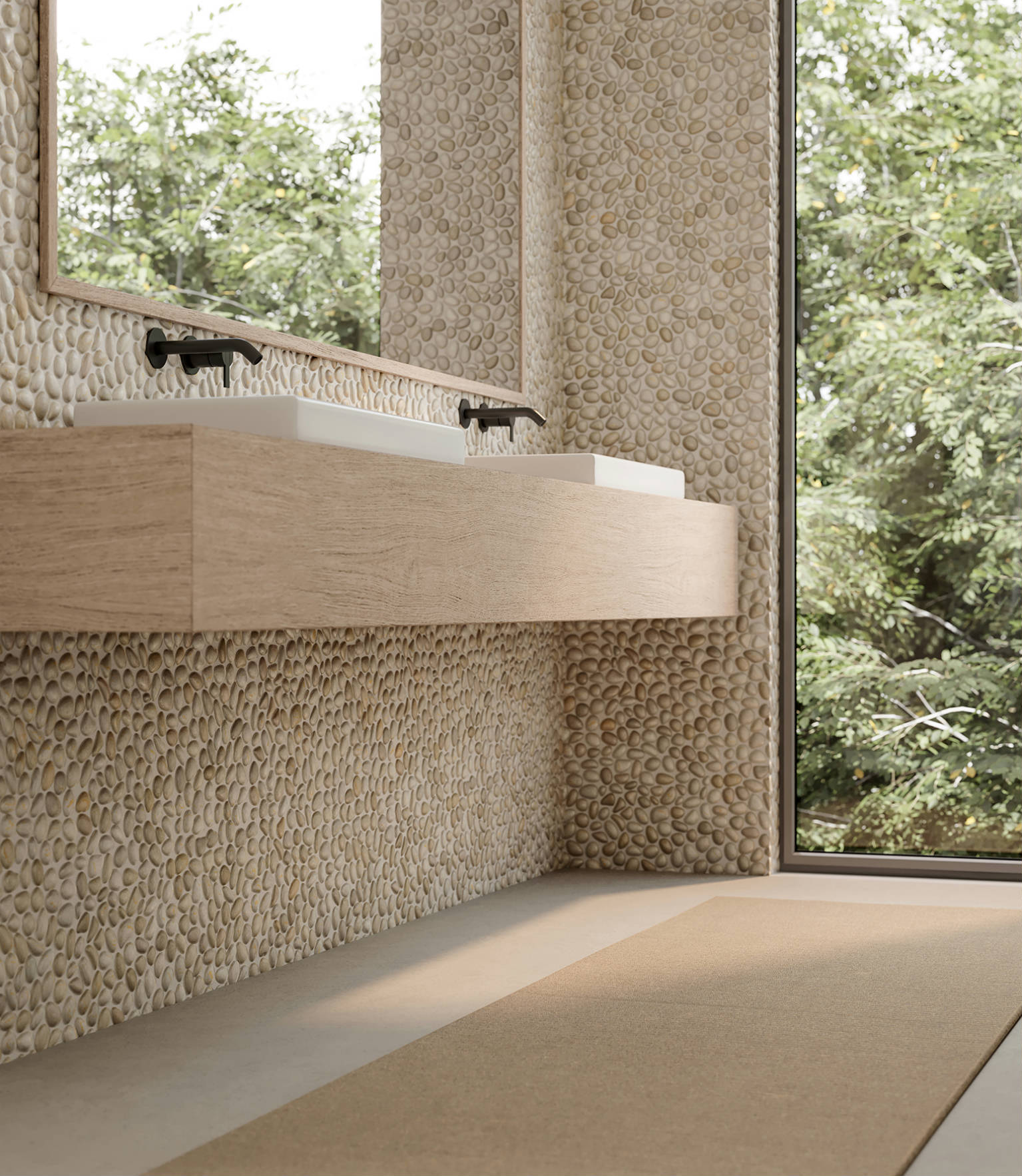 Zen Fiji Cream Natural Pebble Matte Mosaic 2 | Demolive