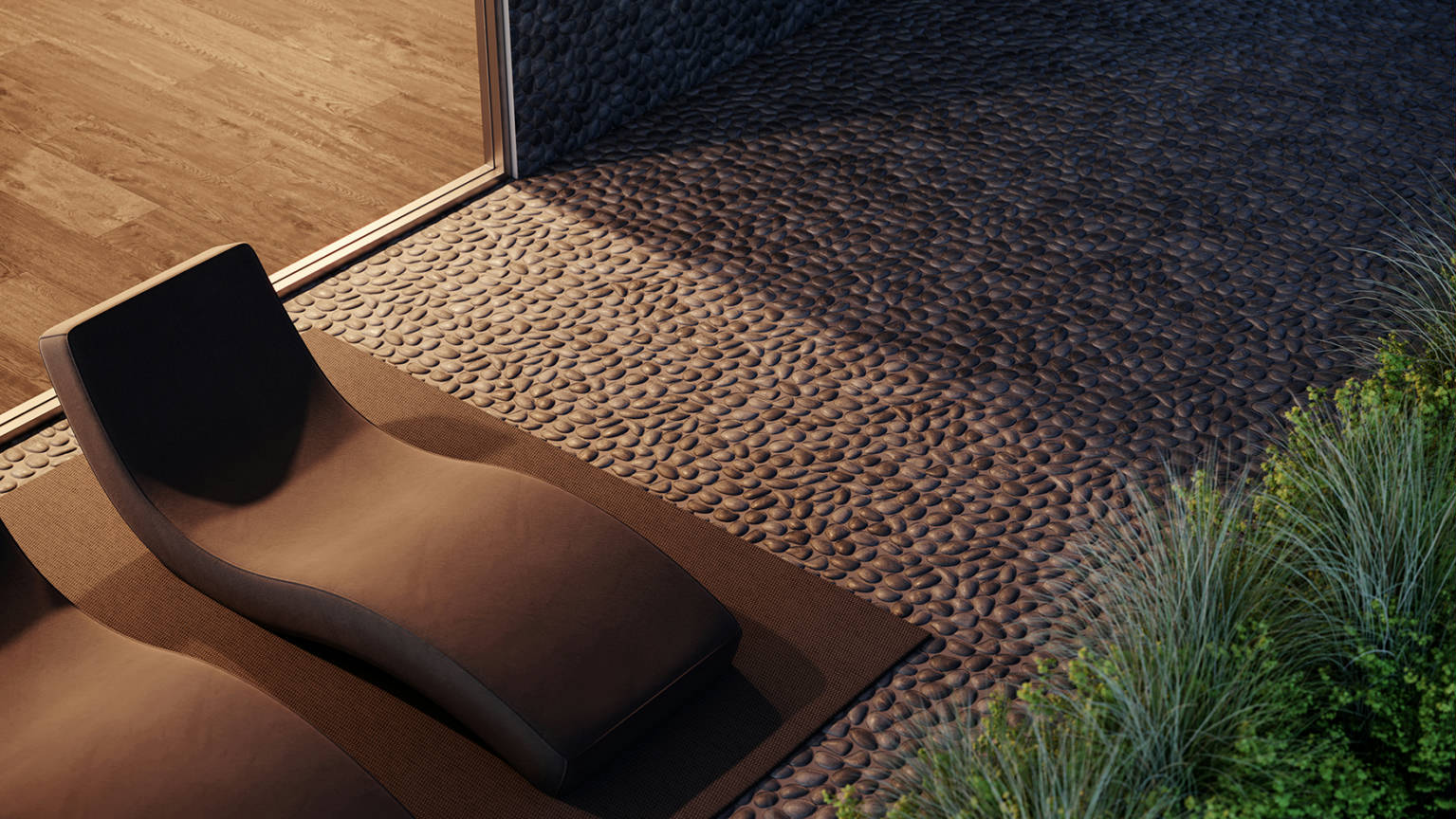 Zen Tahitian Black Sand Natural Pebble Matte Mosaic 2  | Demolive
